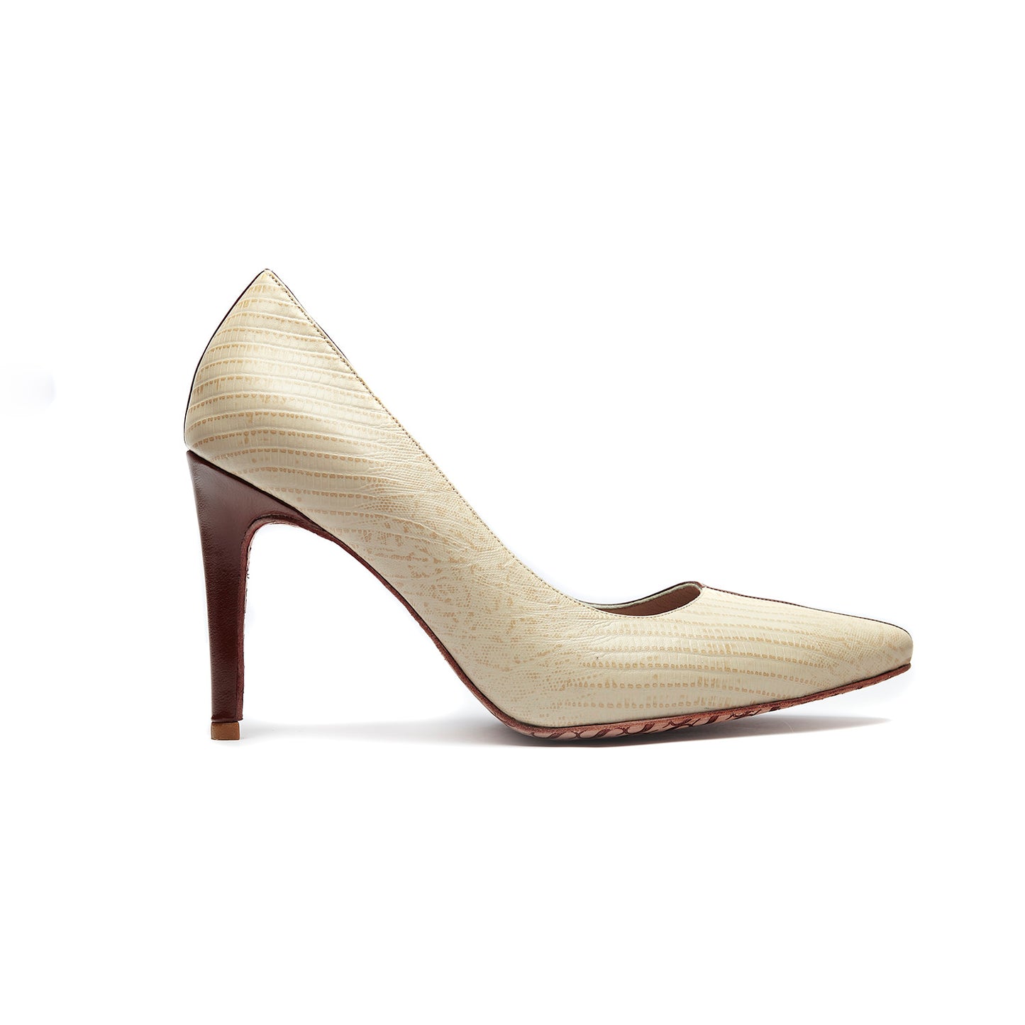 Scarpin Faith - marrom e creme