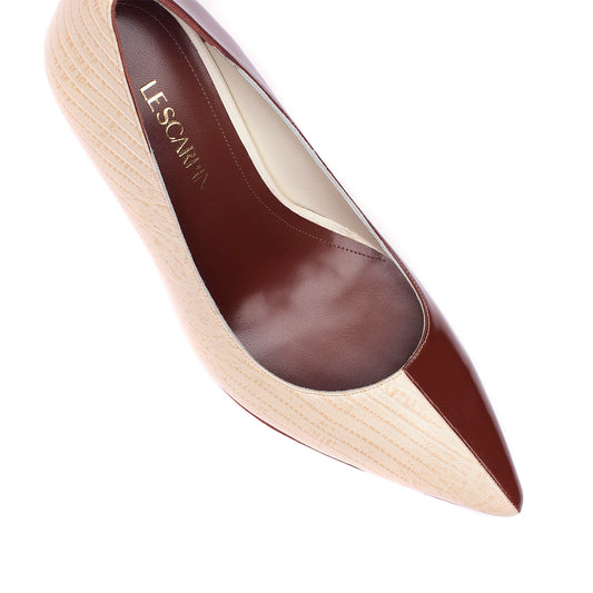 Scarpin Faith - marrom e creme