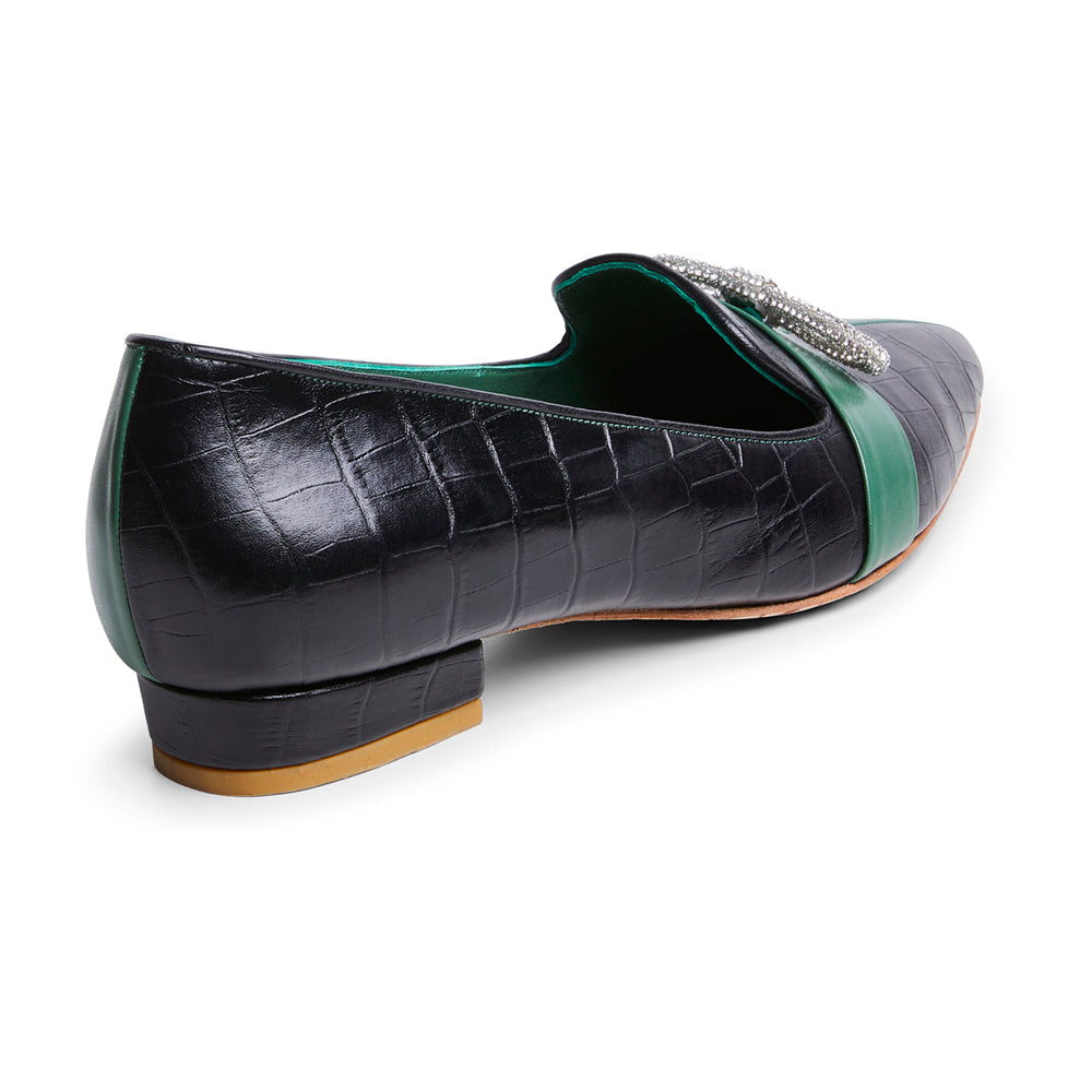 Sapatilha verde e preto
