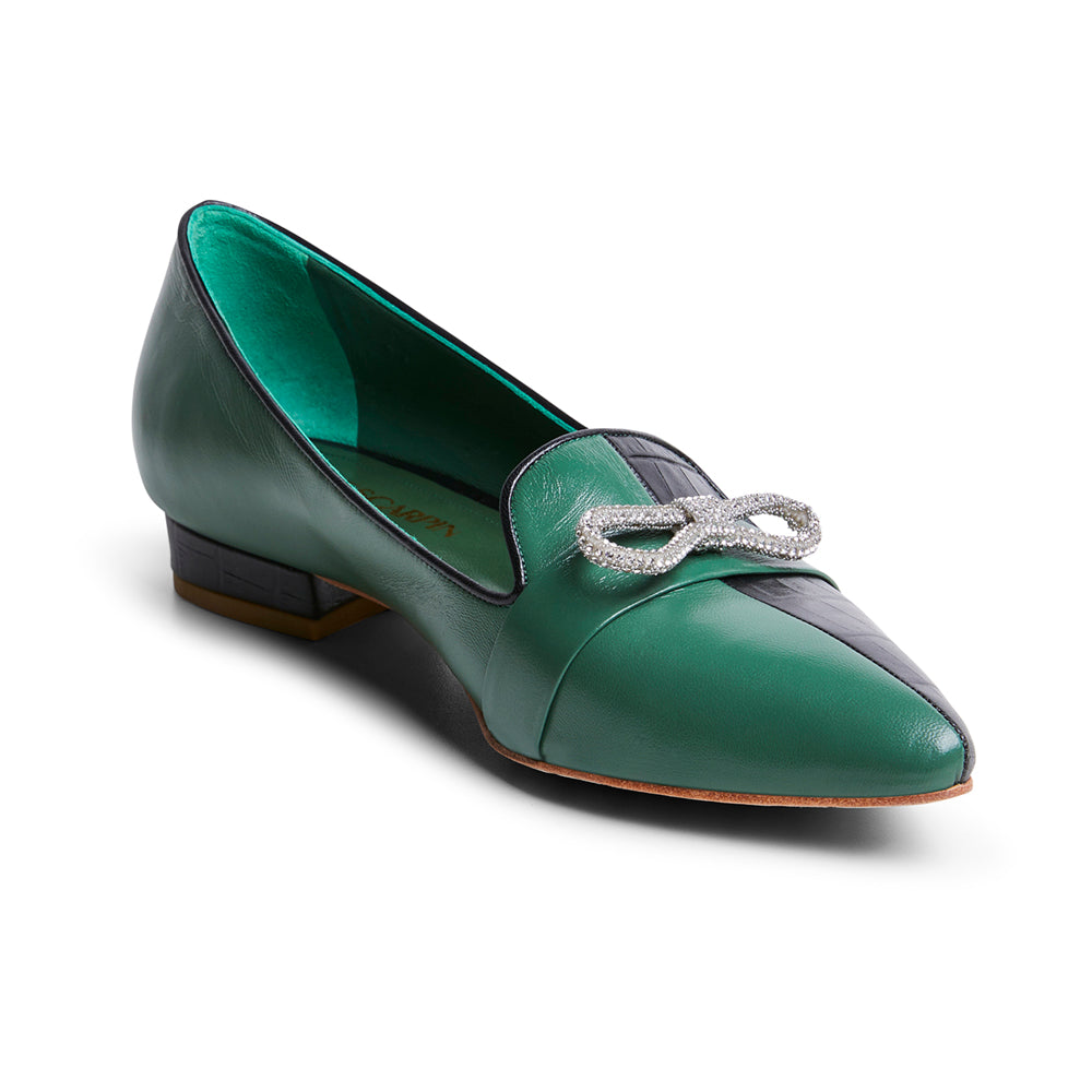 Sapatilha verde e preto