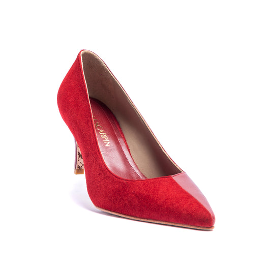 Scarpin Amal II - Cereja pelica e cereja camurça