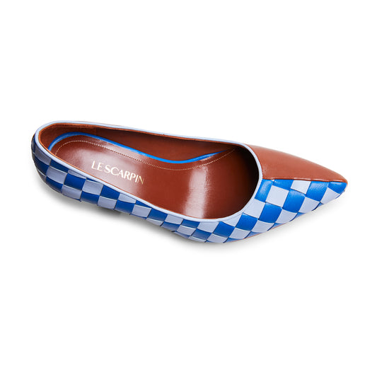 Scarpin marrom e xadrez