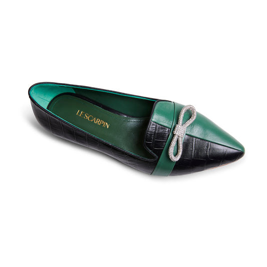 Sapatilha verde e preto